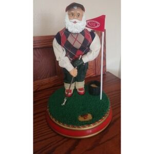 Vintage Gemmy Animated Golfing Santa Musical Putting Christmas‎ Decoration